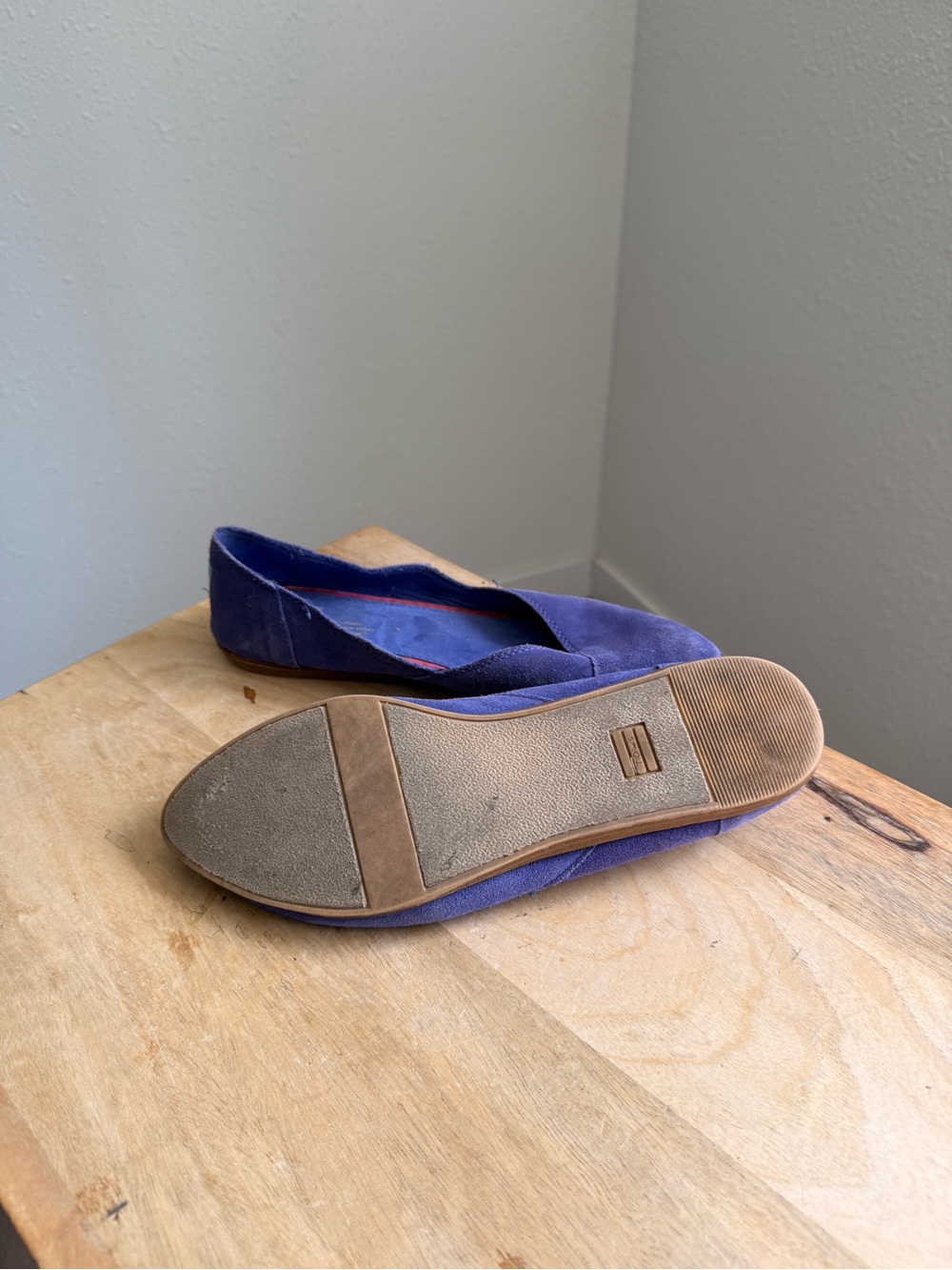 Tom’s jutti purple suede leather ballet flats slip on shoes Womens 9 - Picture 7 of 8